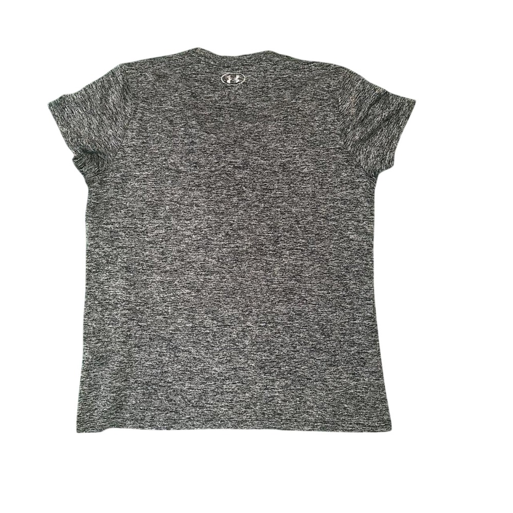 Under Armour Womens HeatGear V-Neck T-Shirt Gray Space Dye Short Sleeve Large - Picture 2 of 3